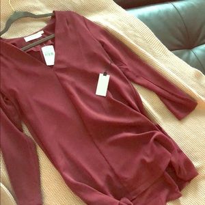 Maroon long sleeve dress